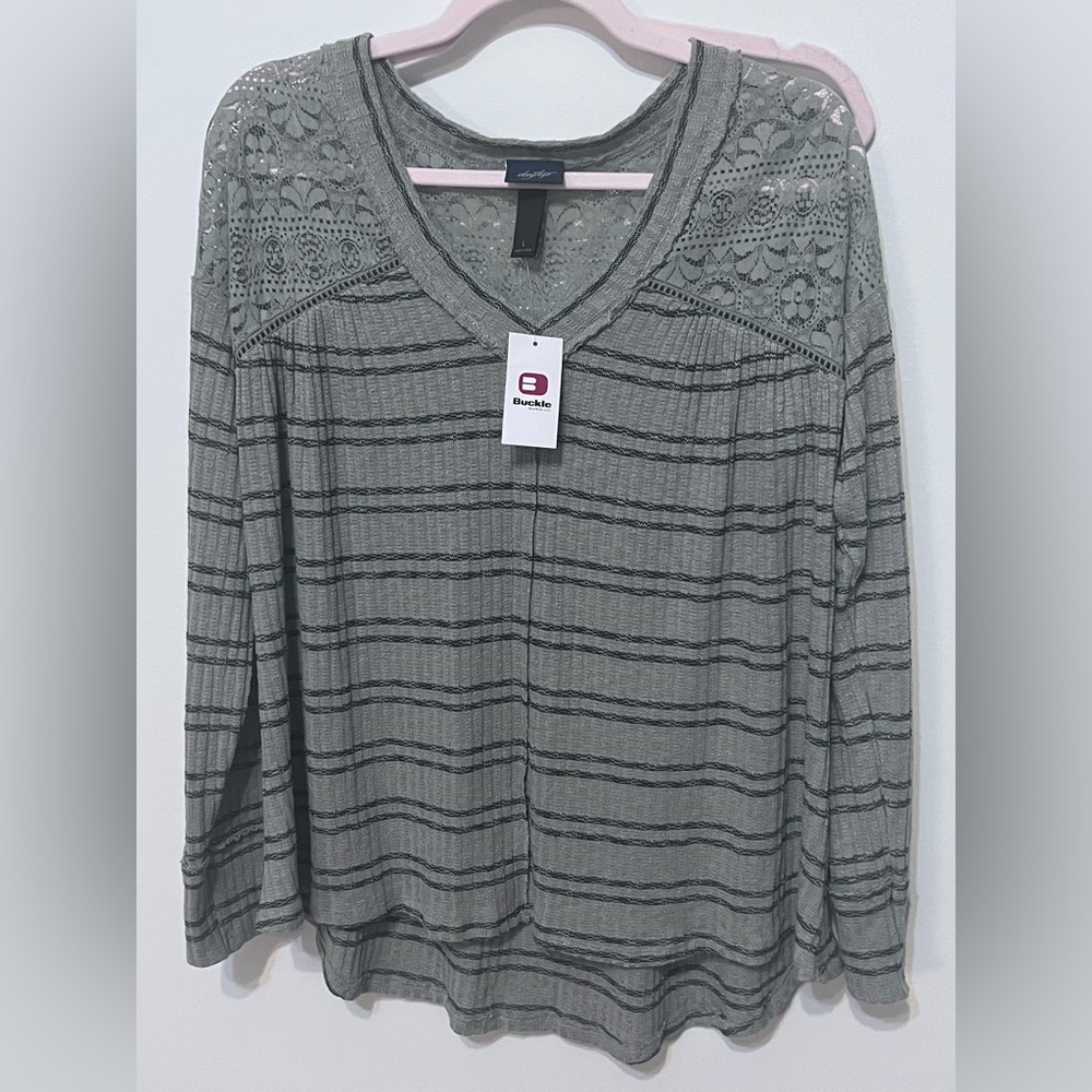 NWT-Buckle long sleeve striped shirt sz large
